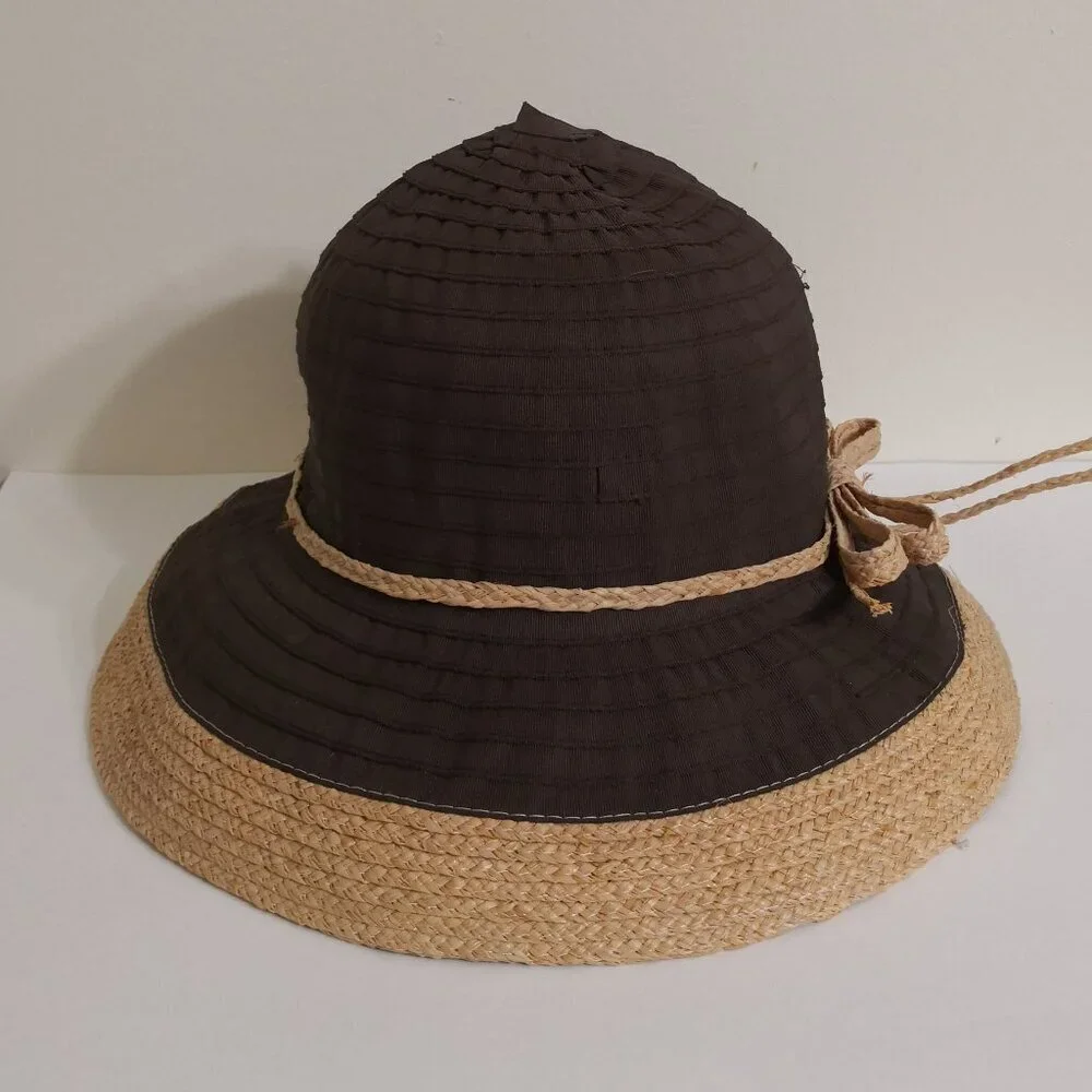 NEW Scala Raffia Summer Hat Brown 4